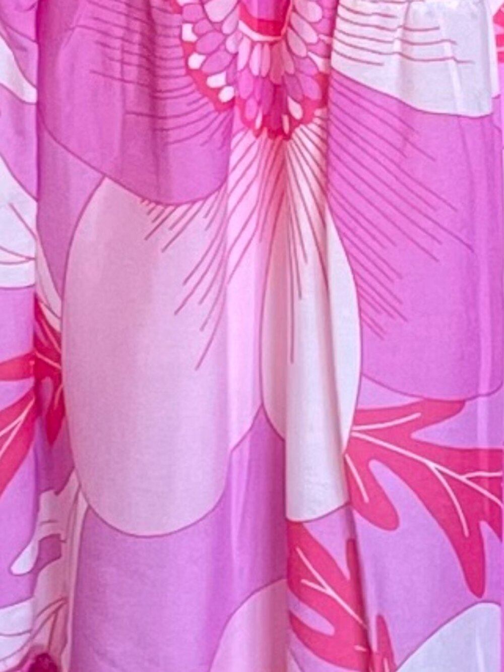 J. Marie Pink and White Floral Smocked and Tiered Midi Dress Size S - Picture 3 of 5